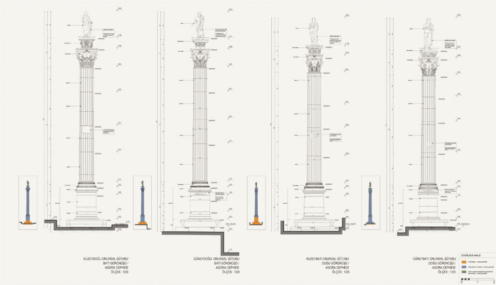 four columns drawing